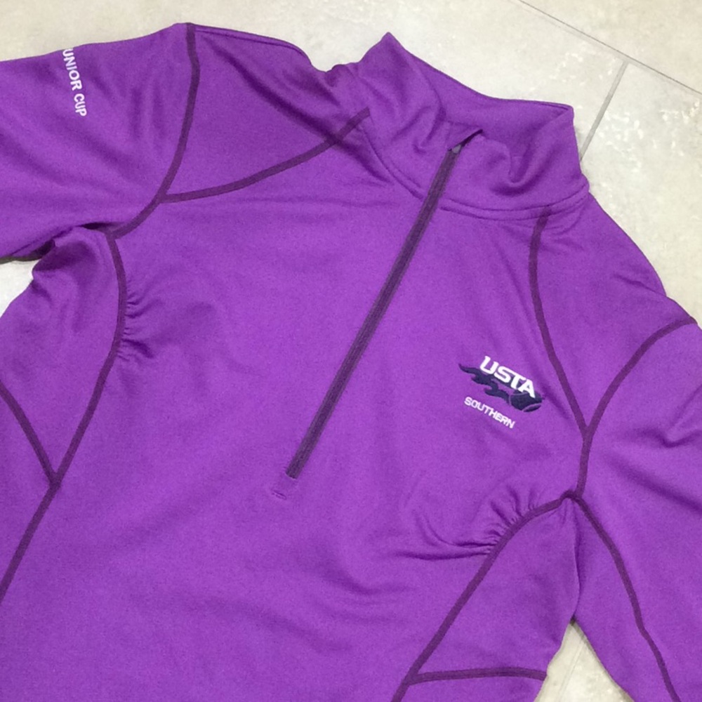 Girl’s Long Sleeve 1/2 Zip Pullover - Picture 2 of 5